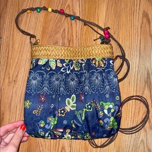 Crossbody Light Purse with Colorful Beaded Straps